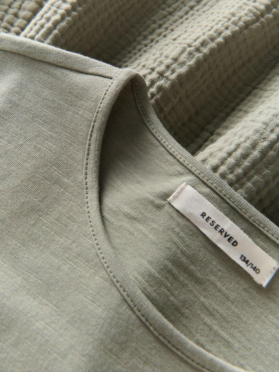 Dress with muslin bottom - light olive - RESERVED - 4