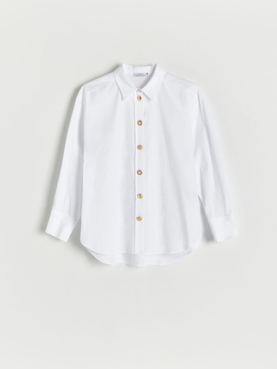 Shirt with gold tone buttons - white - RESERVED - 3