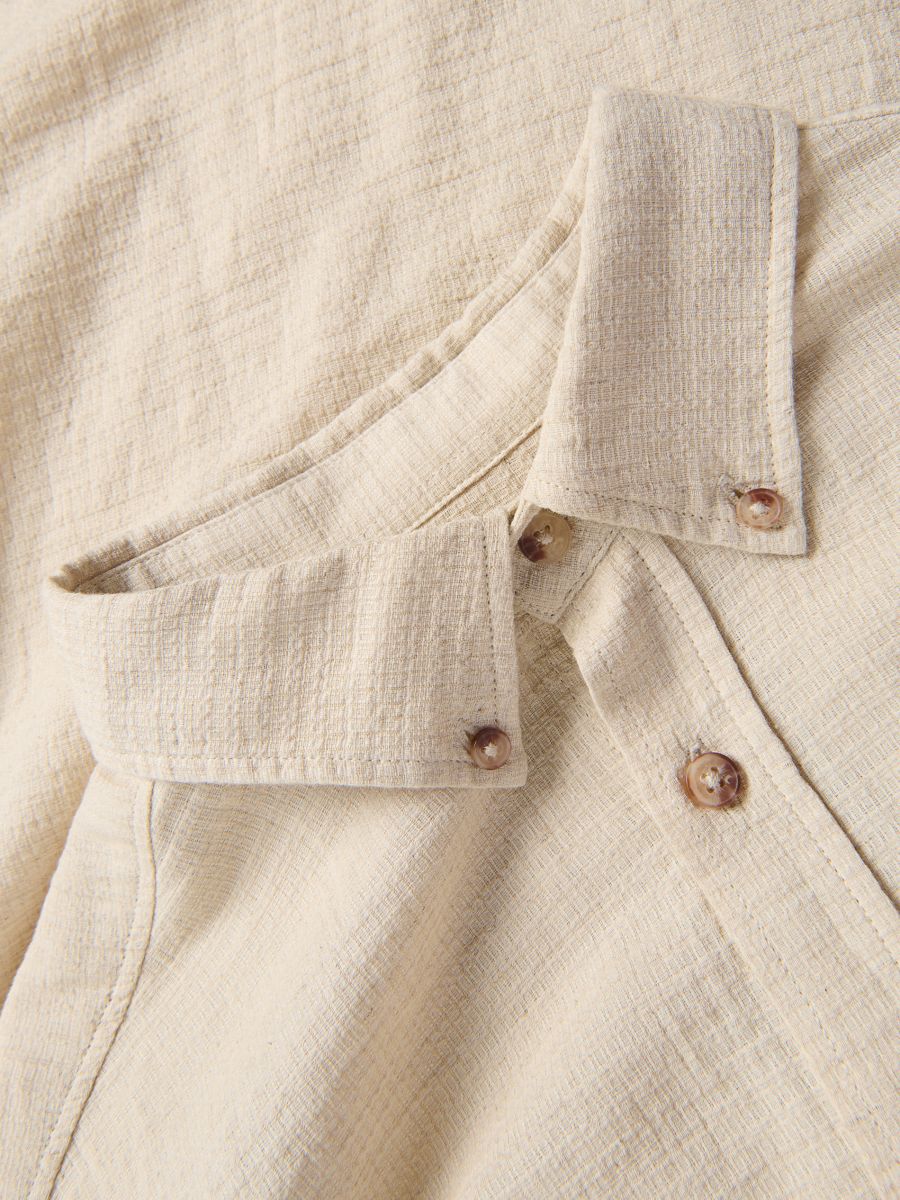 Skjorte i hørblanding i regular fit - beige - RESERVED - 3