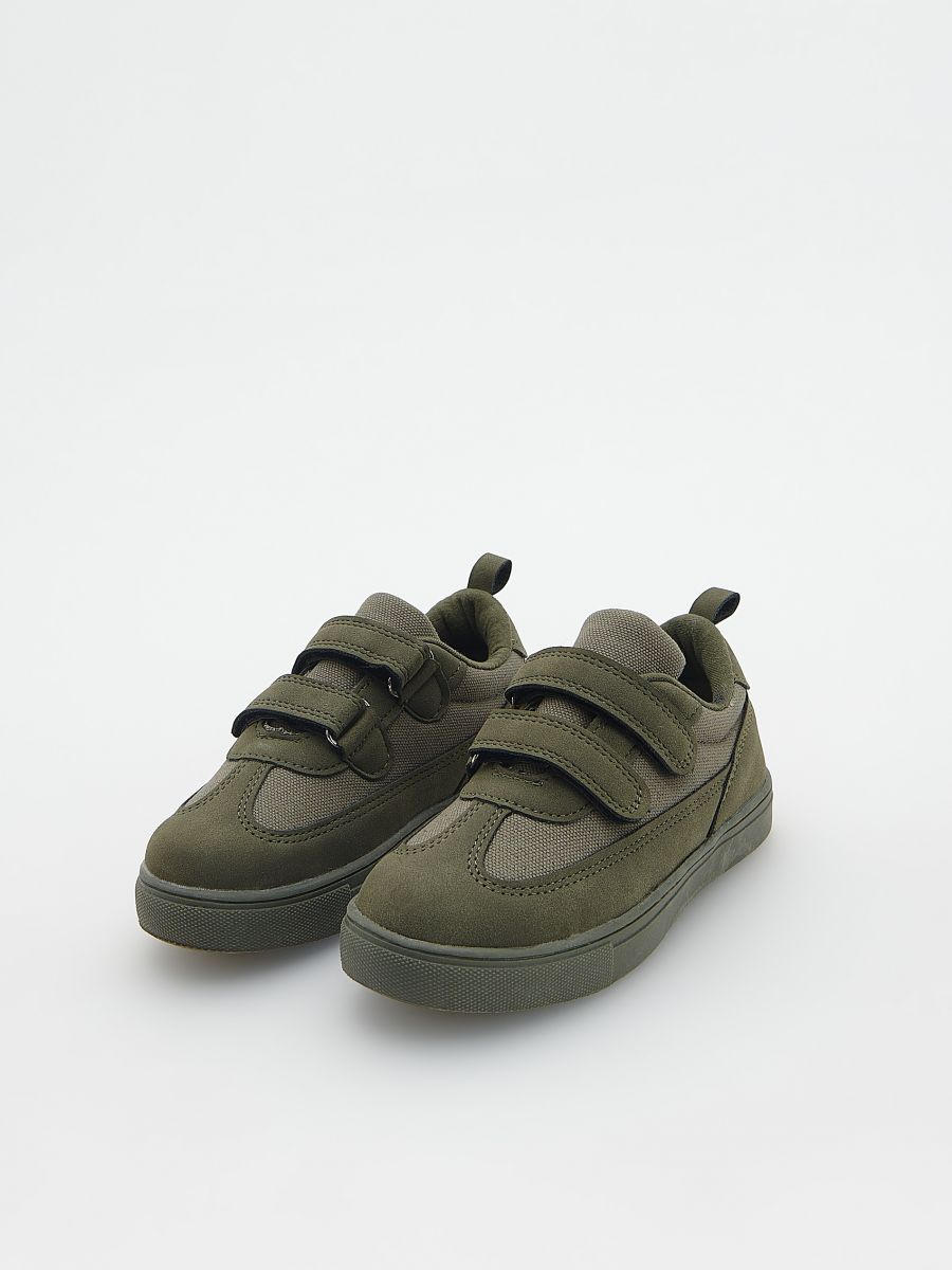 Sneakers with Velcro fastening - steel green - RESERVED