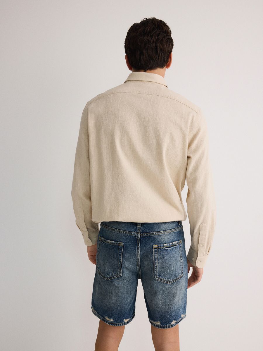 Koptatott farmer sort nadrág - indigo jeans - RESERVED - 2
