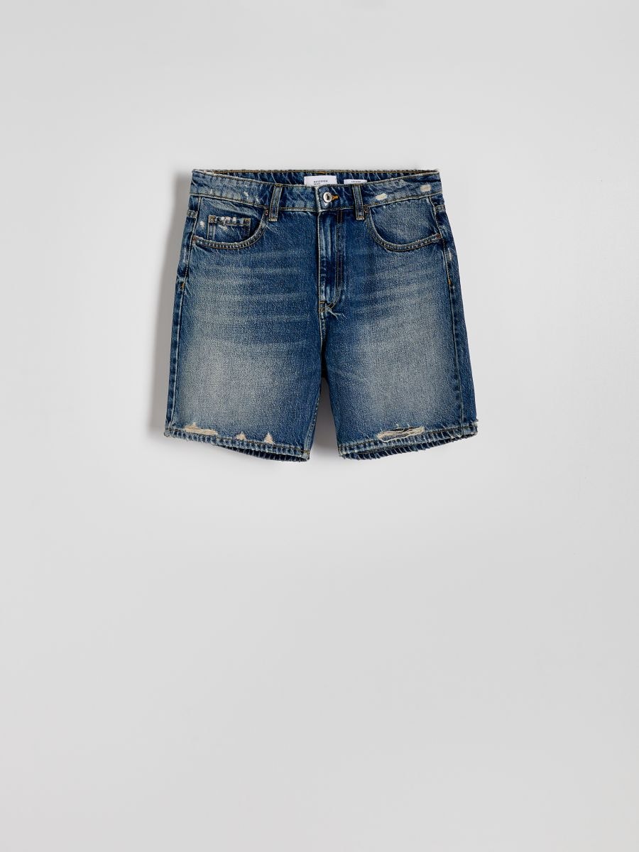 Koptatott farmer sort nadrág - indigo jeans - RESERVED - 4