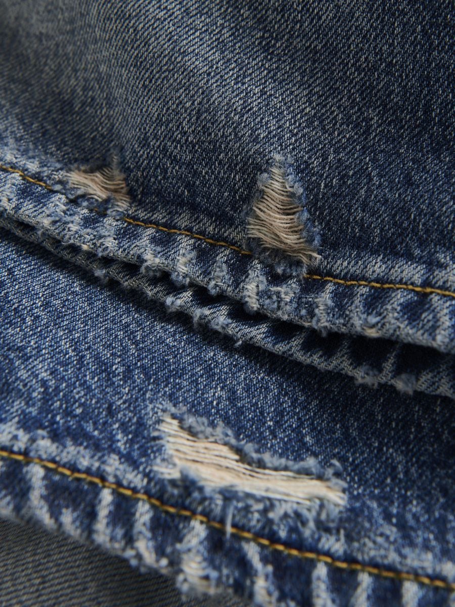 Koptatott farmer sort nadrág - indigo jeans - RESERVED - 5