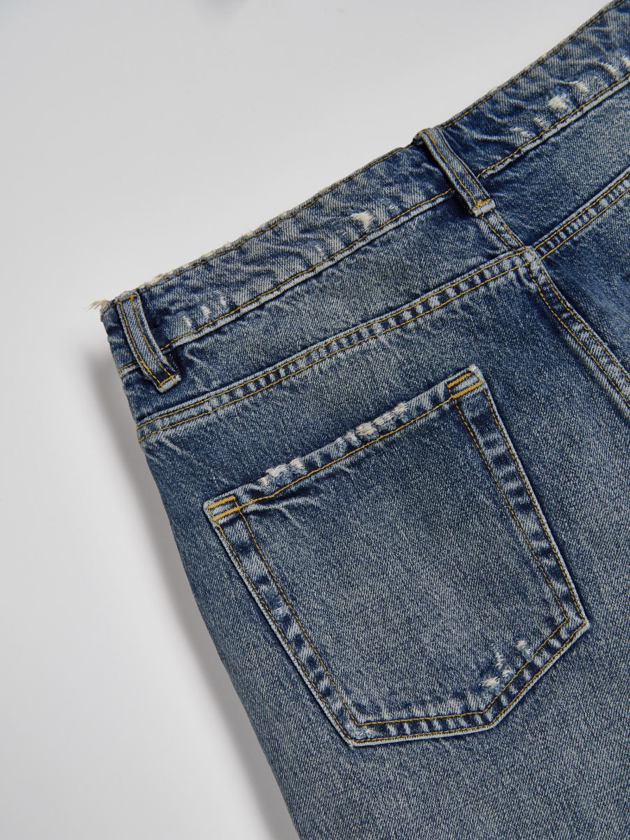 Koptatott farmer sort nadrág - indigo jeans - RESERVED - 6