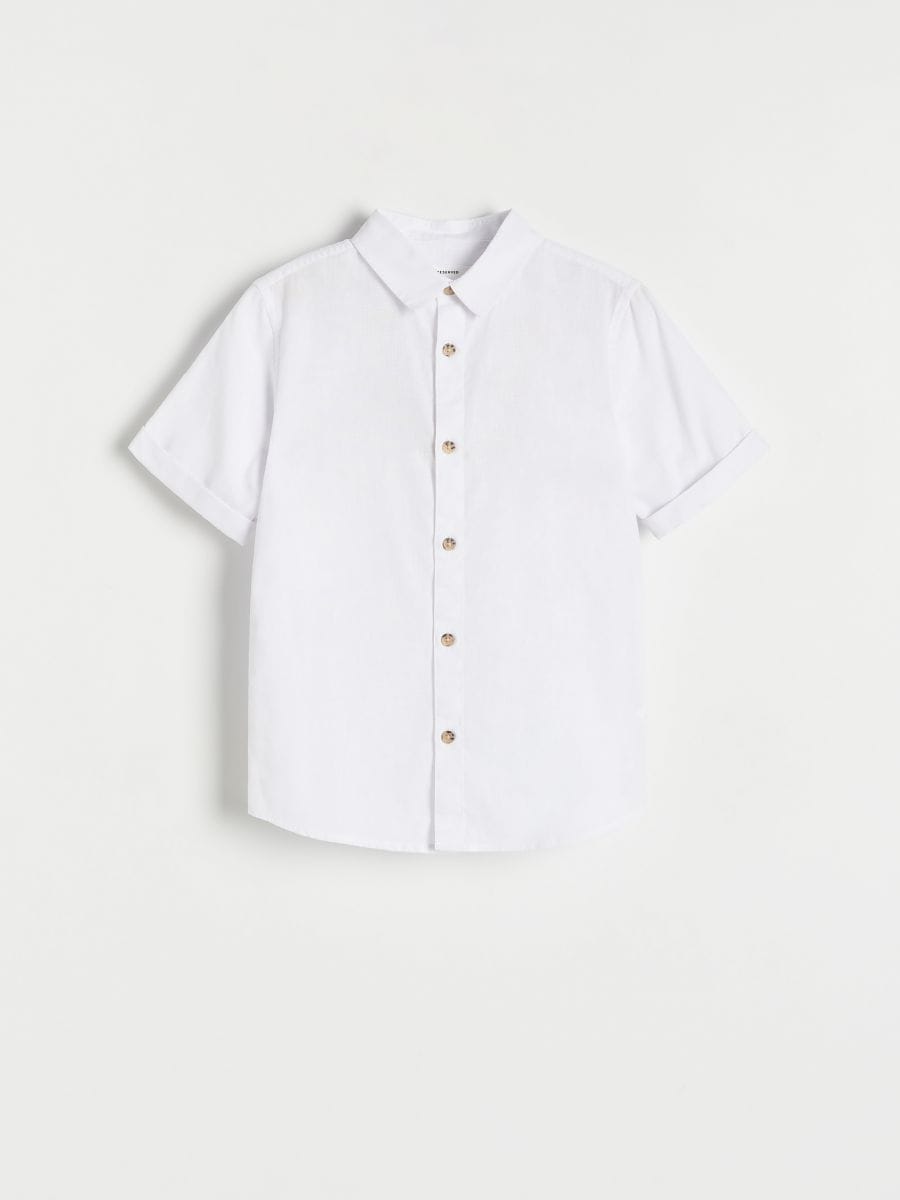 Linen rich shirt - white - RESERVED