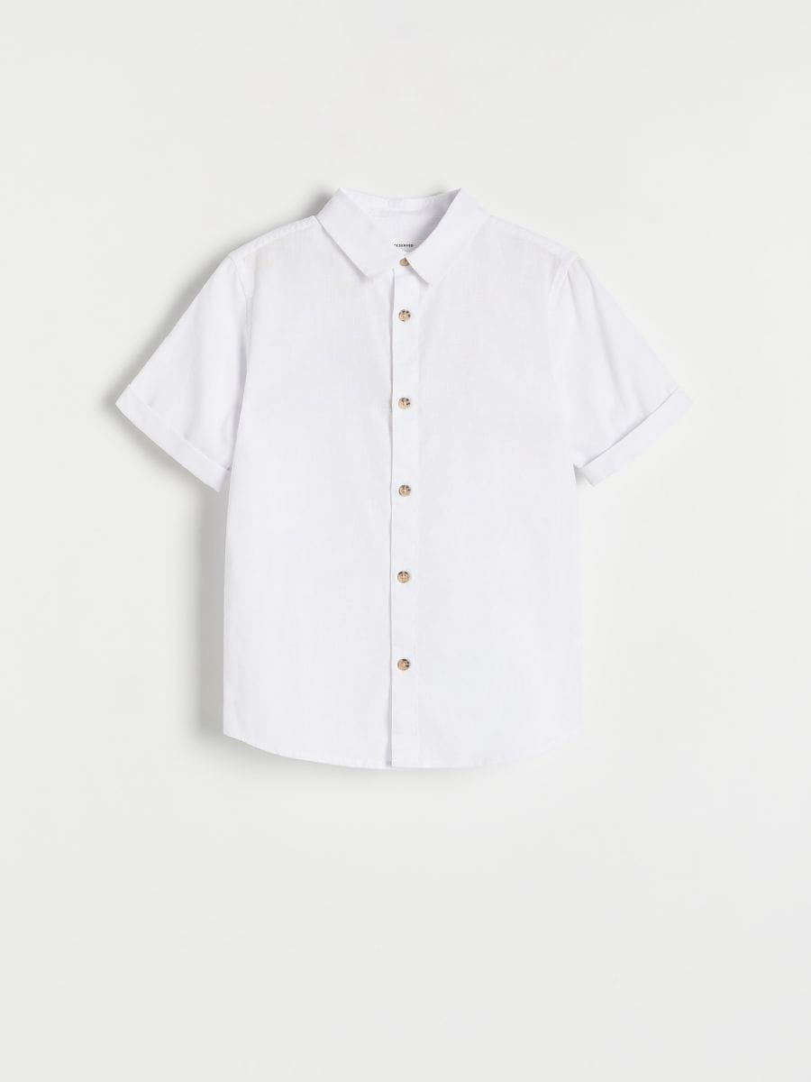 Linen rich shirt - white - RESERVED