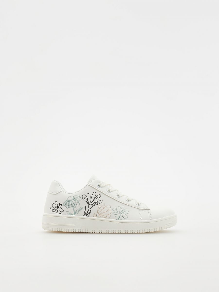 Trainers with floral embroidery - white - RESERVED