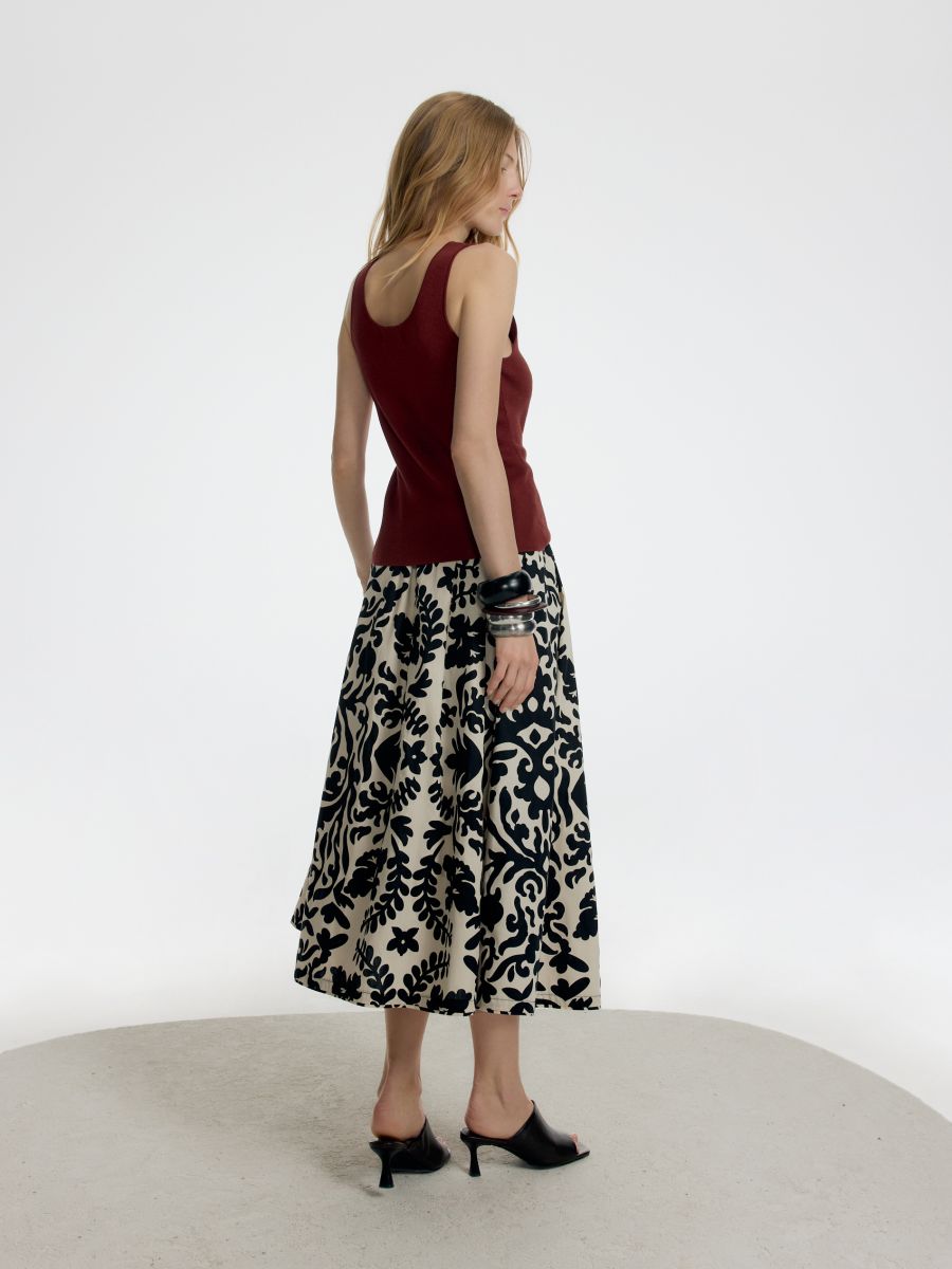 Midi skirt with signature print - multicolor - RESERVED - 2