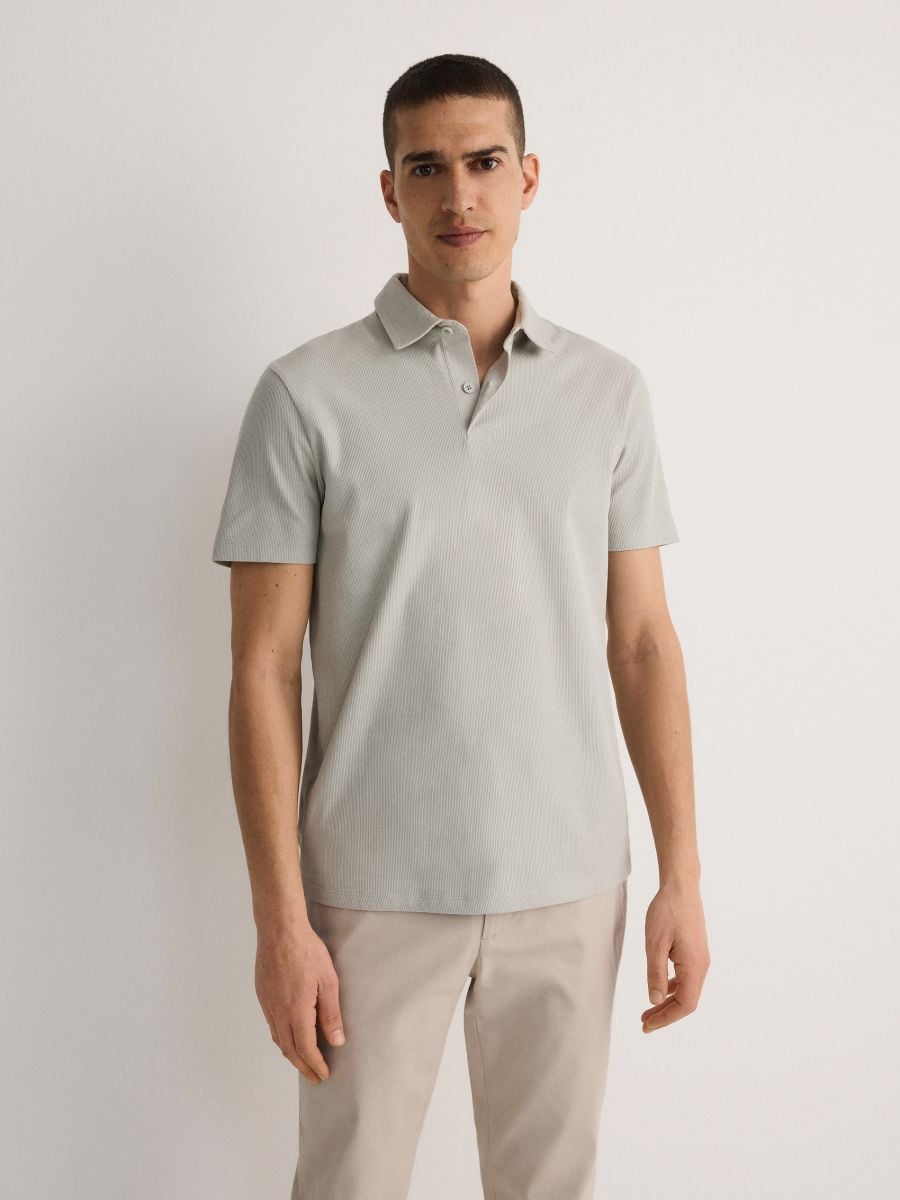 Regular polo marškinėliai - šviesiai pilka - RESERVED