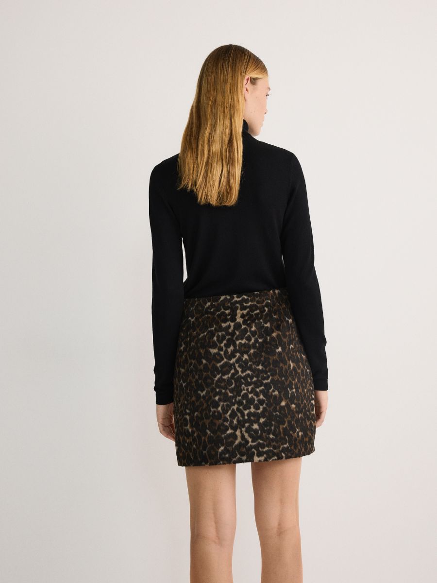 Animal pattern mini skirt Color multicolor RESERVED 896BW MLC