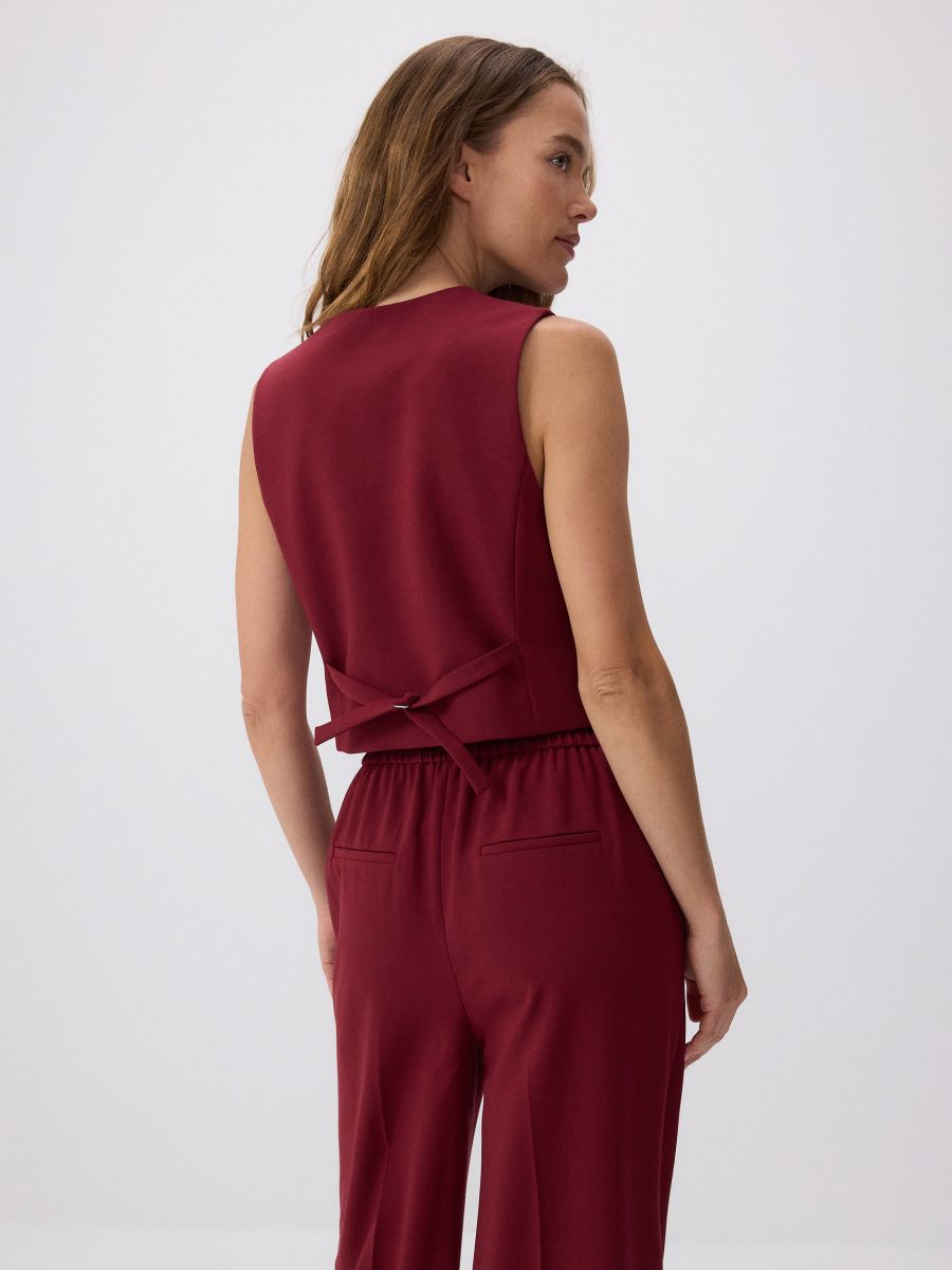 Vest with asymmetric fastening - burgundy - RESERVED - 5