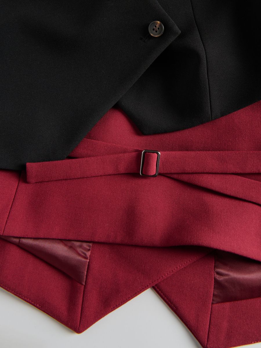 Vest with asymmetric fastening - burgundy - RESERVED - 7