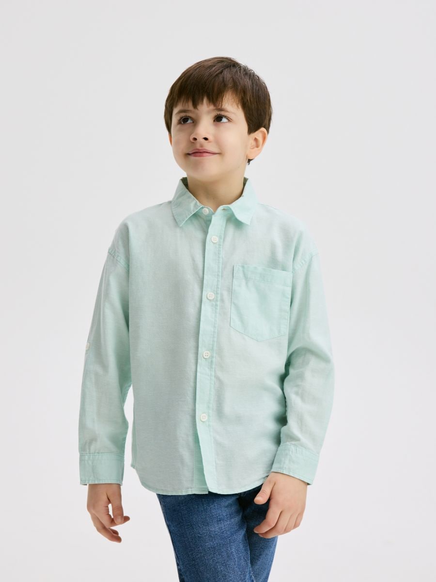 BOYS` SHIRT - bledo zelena - RESERVED
