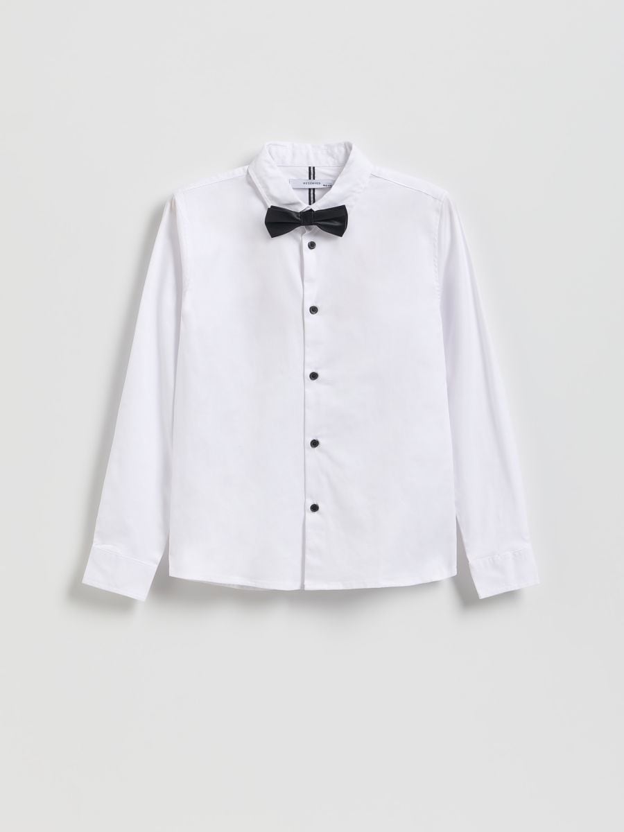 Elegant skjorta med fluga - vit - RESERVED