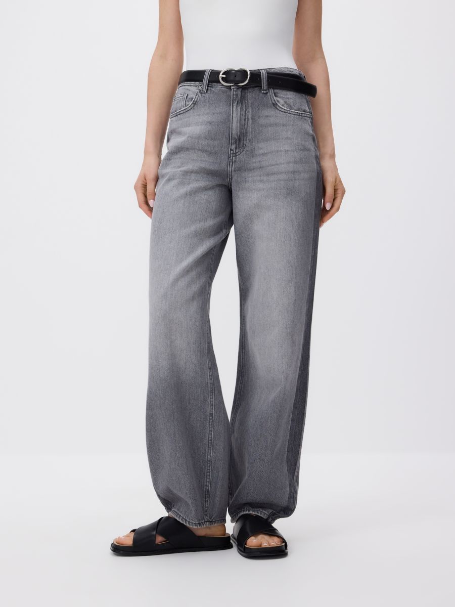 【COLOR iN ID】balloon hip wide jeans Balloon fit jeans Color grey - RESERVED - 897GM-90J