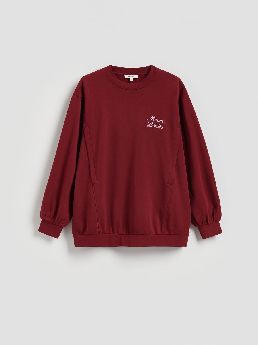 Cotton sweatshirt - maroon - RESERVED