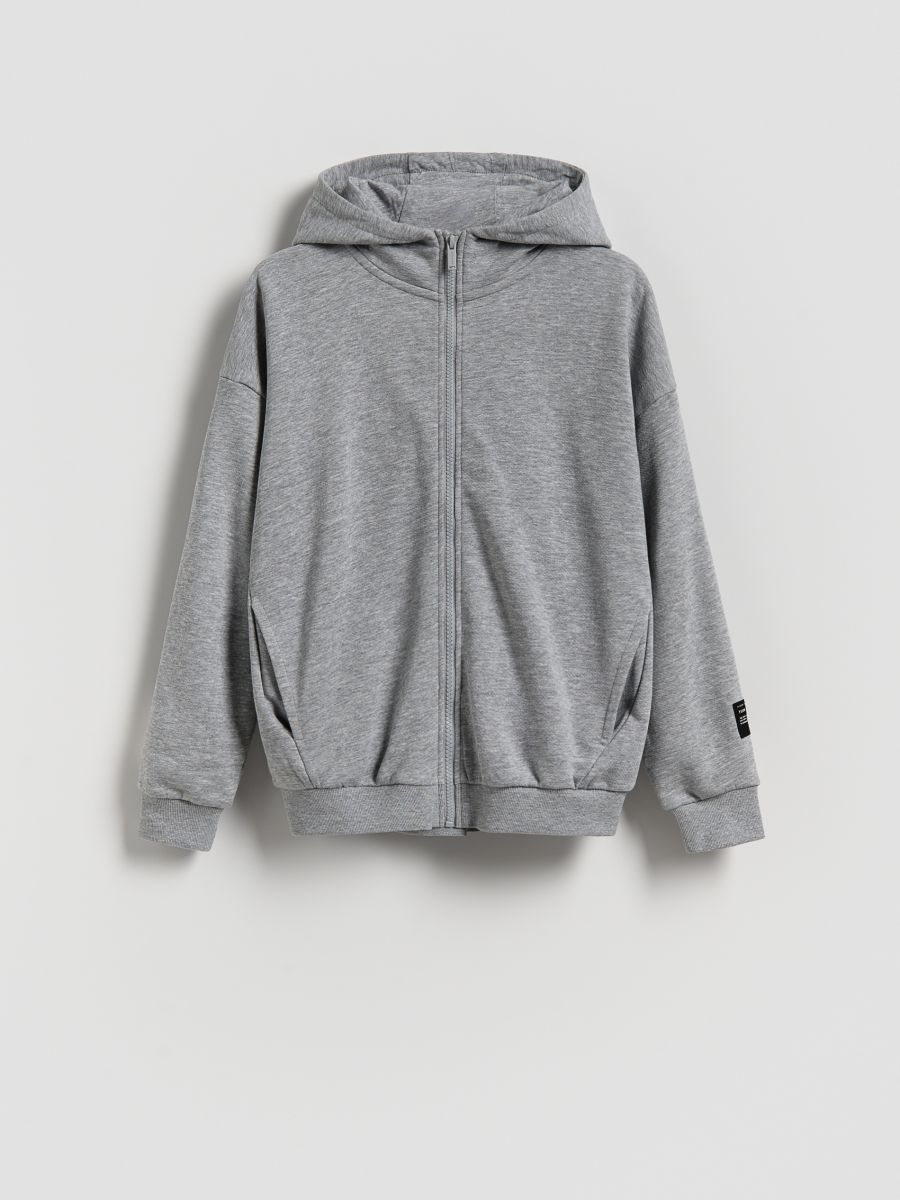 Cotton sweatshirt - light grey - RESERVED