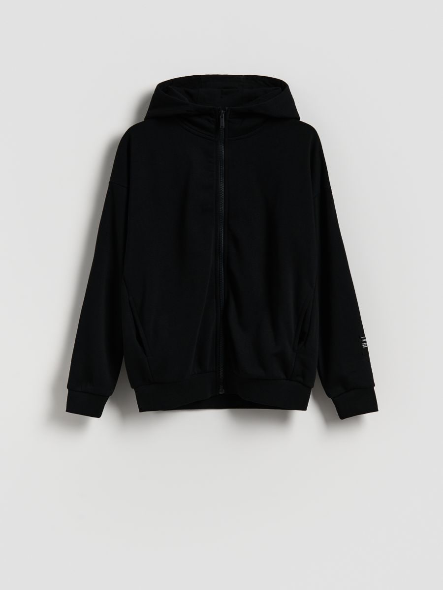 Bawełniana bluza - czarny - RESERVED