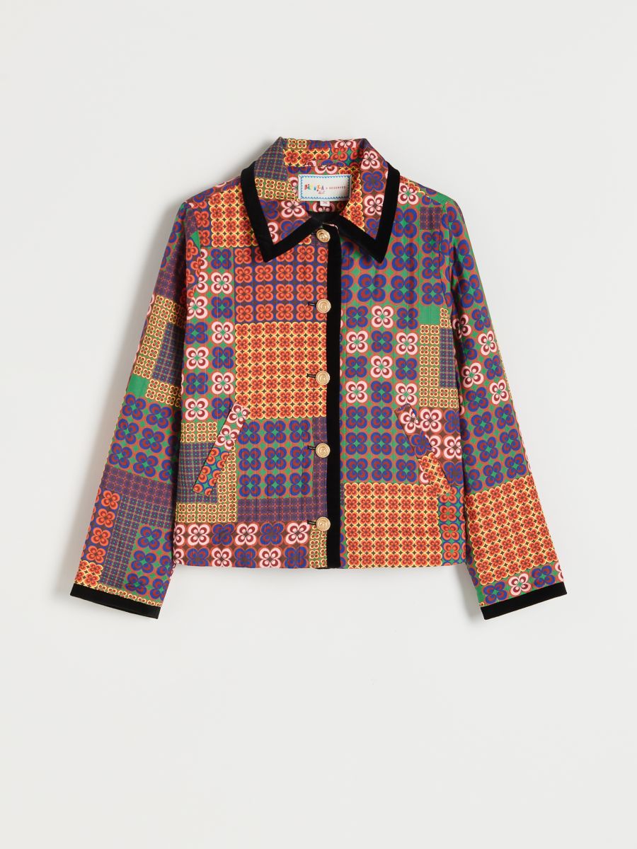 Quilted jacket with original pattern - multicolor - RESERVED - 5