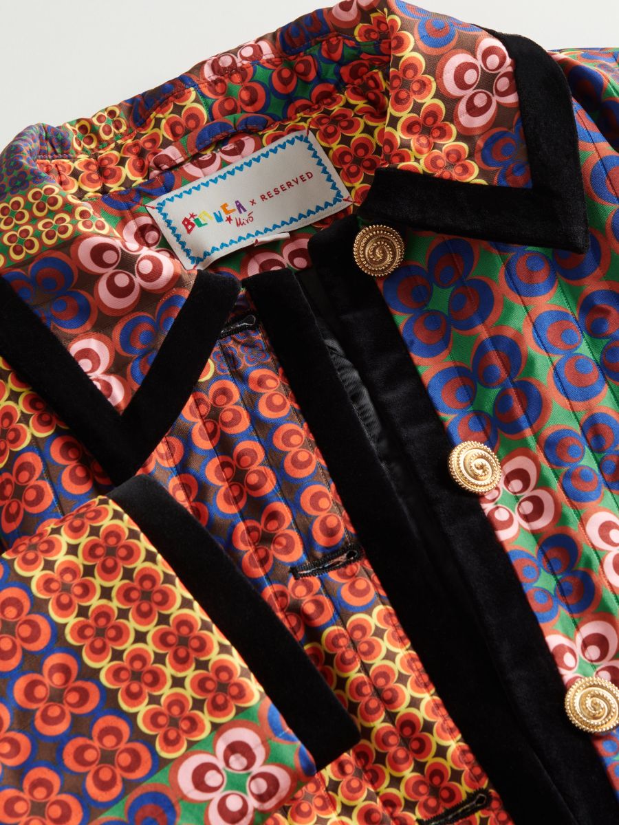 Quilted jacket with original pattern - multicolor - RESERVED - 6