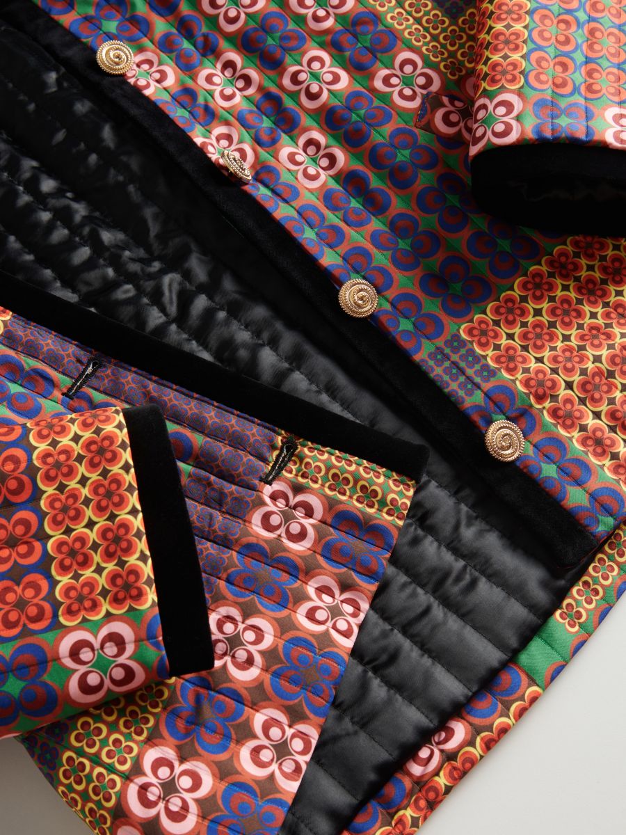 Quilted jacket with original pattern - multicolor - RESERVED - 7