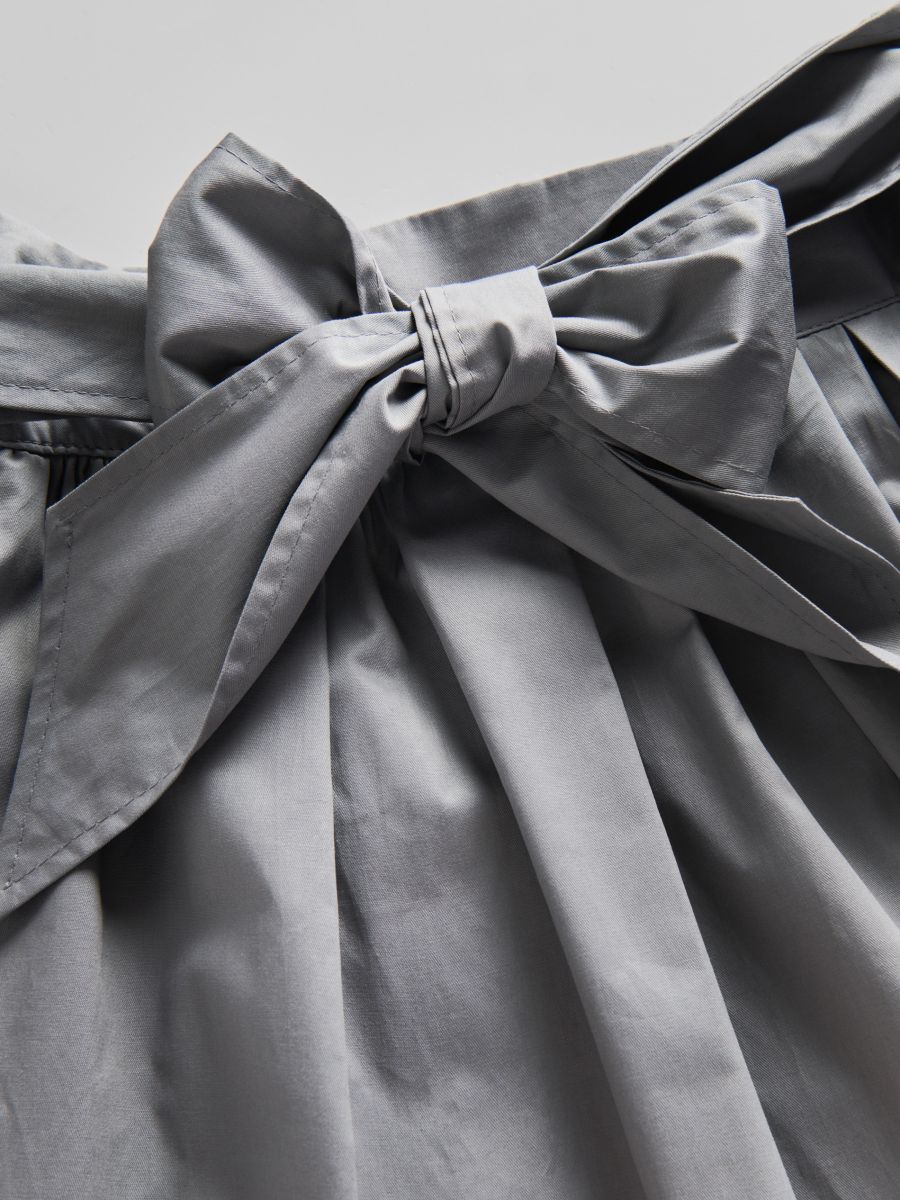 Flared midi skirt with tie detail - mid grey - RESERVED - 5