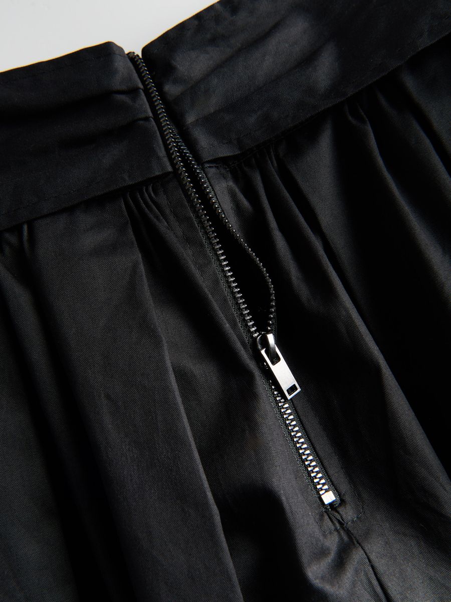 Flared midi skirt with tie detail - black - RESERVED - 5