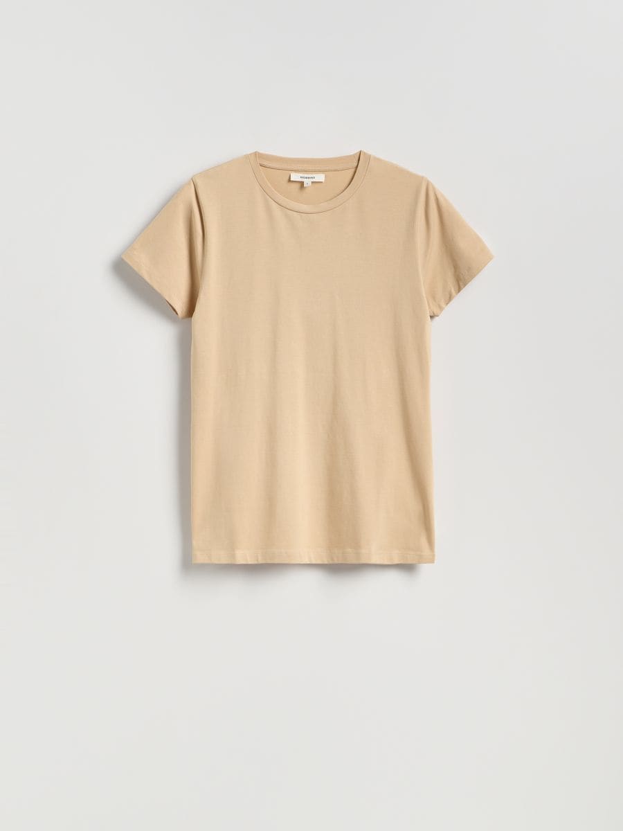 Regular fit cotton T-shirt - wheat - RESERVED