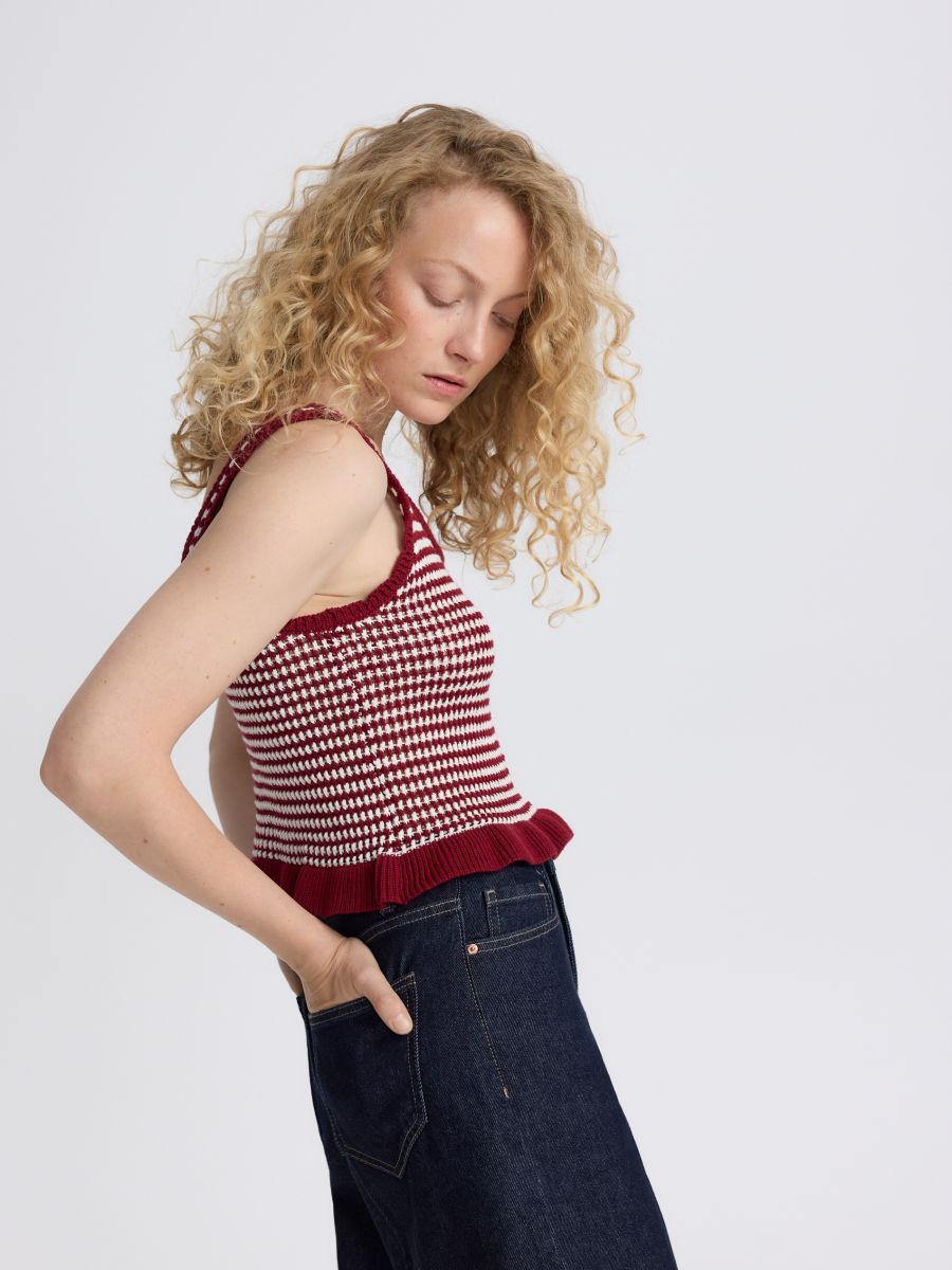 Knitted top - maroon - RESERVED - 3