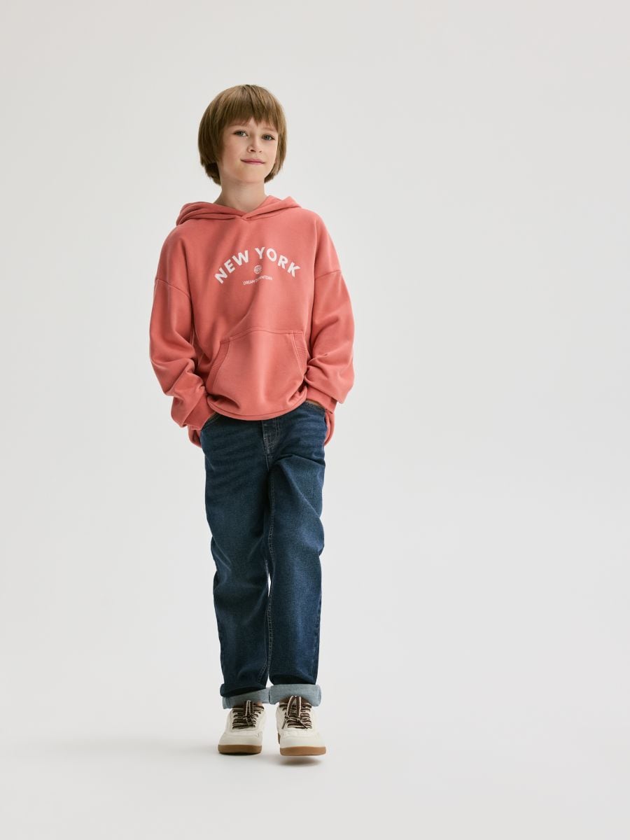 Sweat oversize en coton majoritaire - Rouge - RESERVED