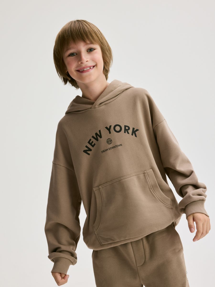 Sweat oversize en coton majoritaire - brun café - RESERVED
