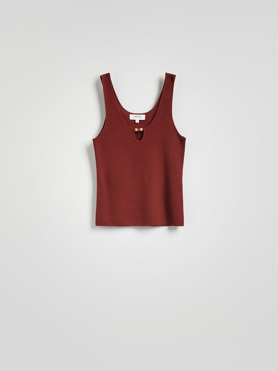 Beaded top - mahogany - RESERVED - 7