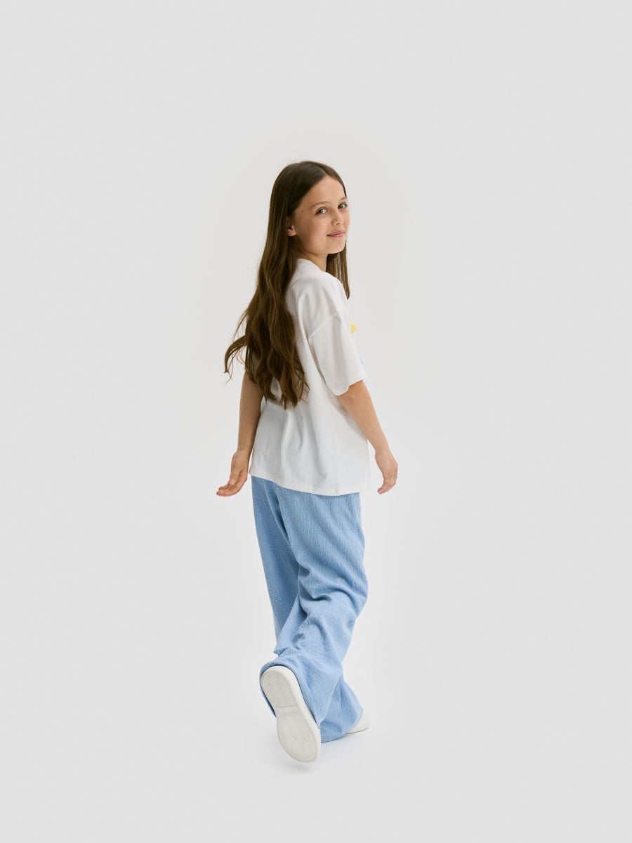 Structural fabric trousers with pockets - pale blue - RESERVED - 3