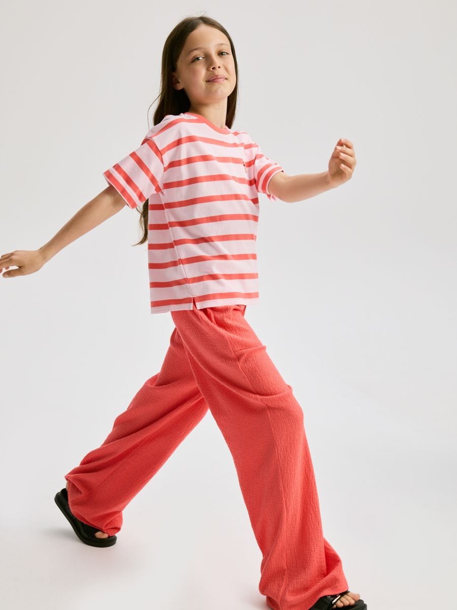 Structural fabric trousers with pockets - coral - RESERVED - 5