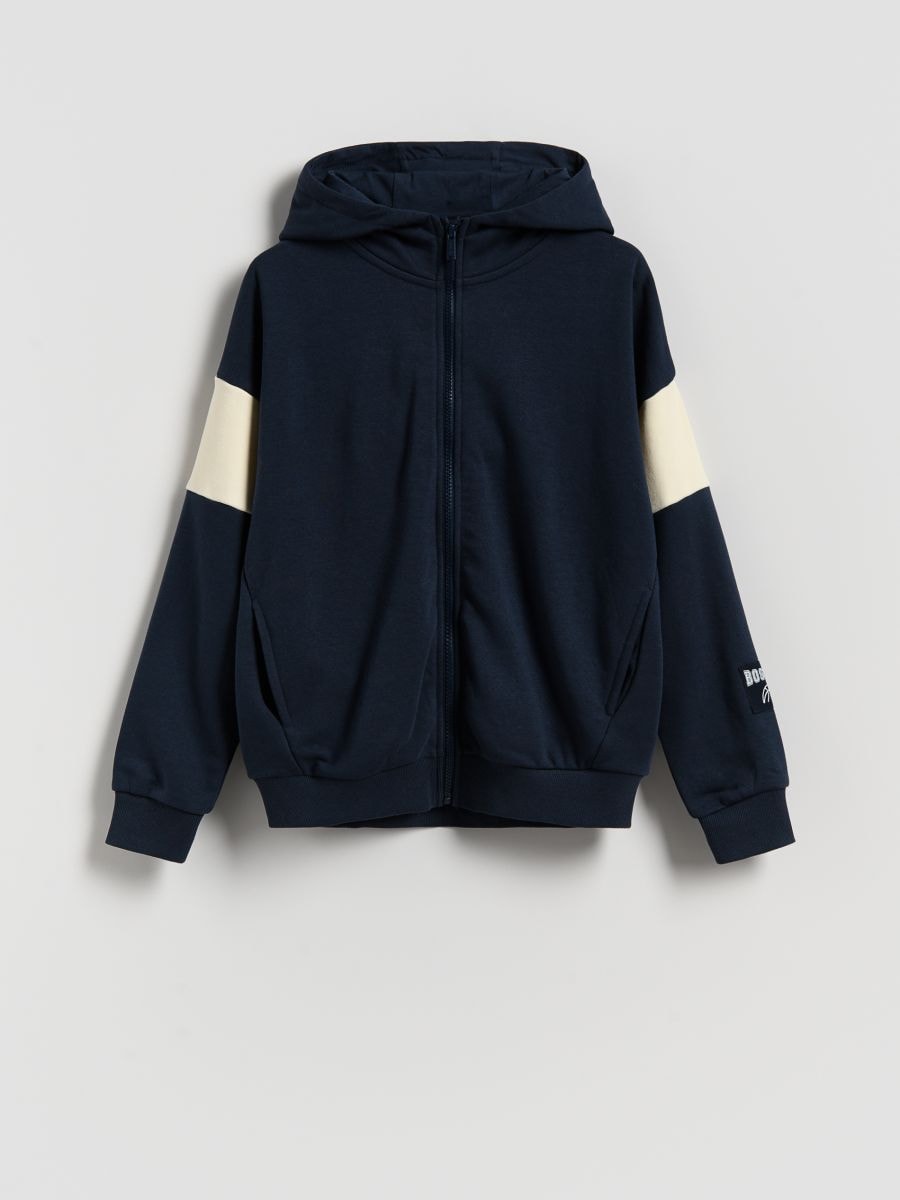 Cotton sweatshirt - navy - RESERVED