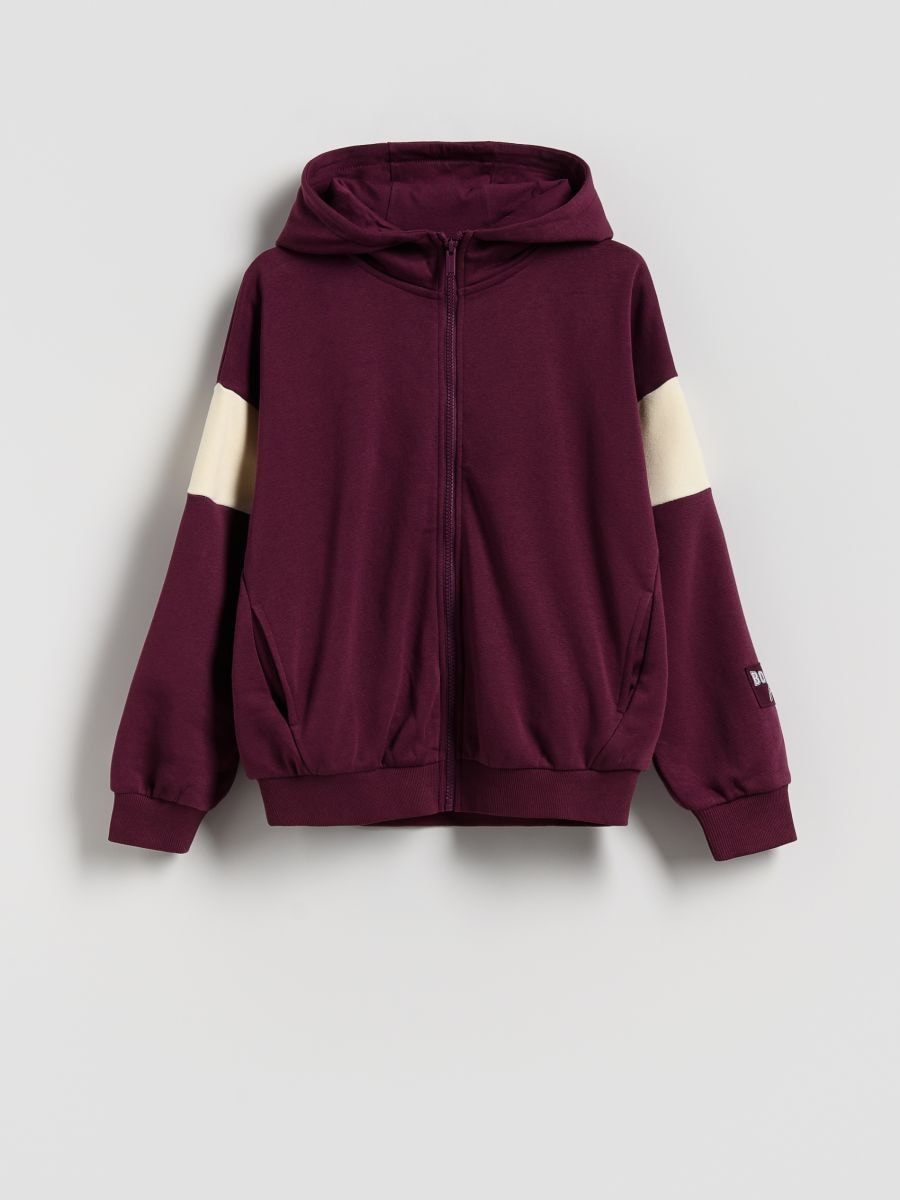 Cotton sweatshirt - maroon - RESERVED