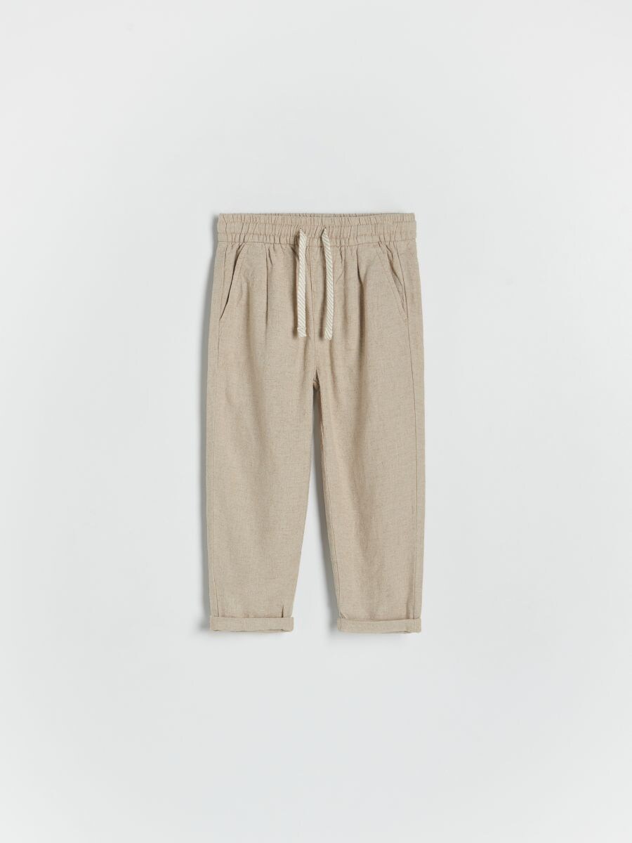 BOYS` TROUSERS - cream - RESERVED