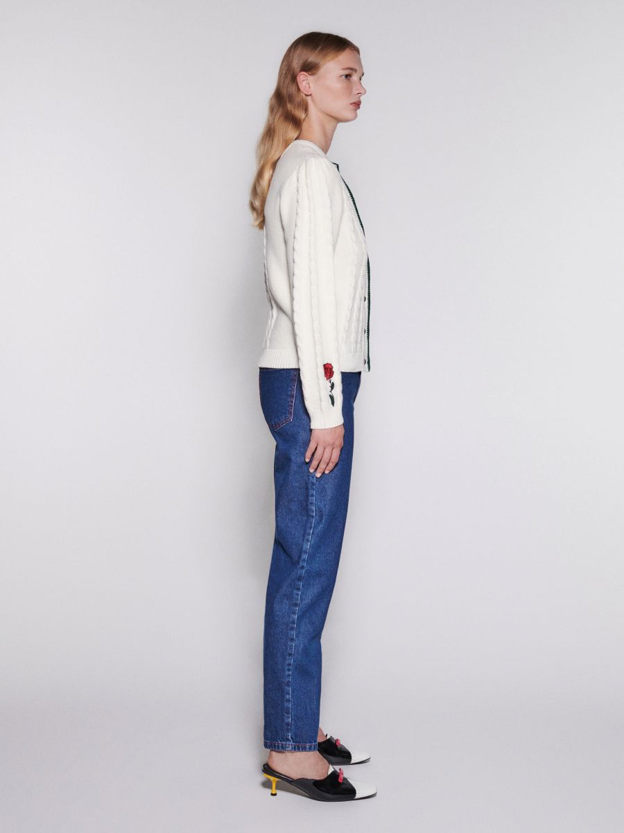 Cardigan con rose ricamate - multicolore - RESERVED - 3