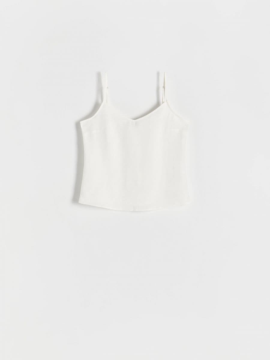 Linen blend top - white - RESERVED - 3