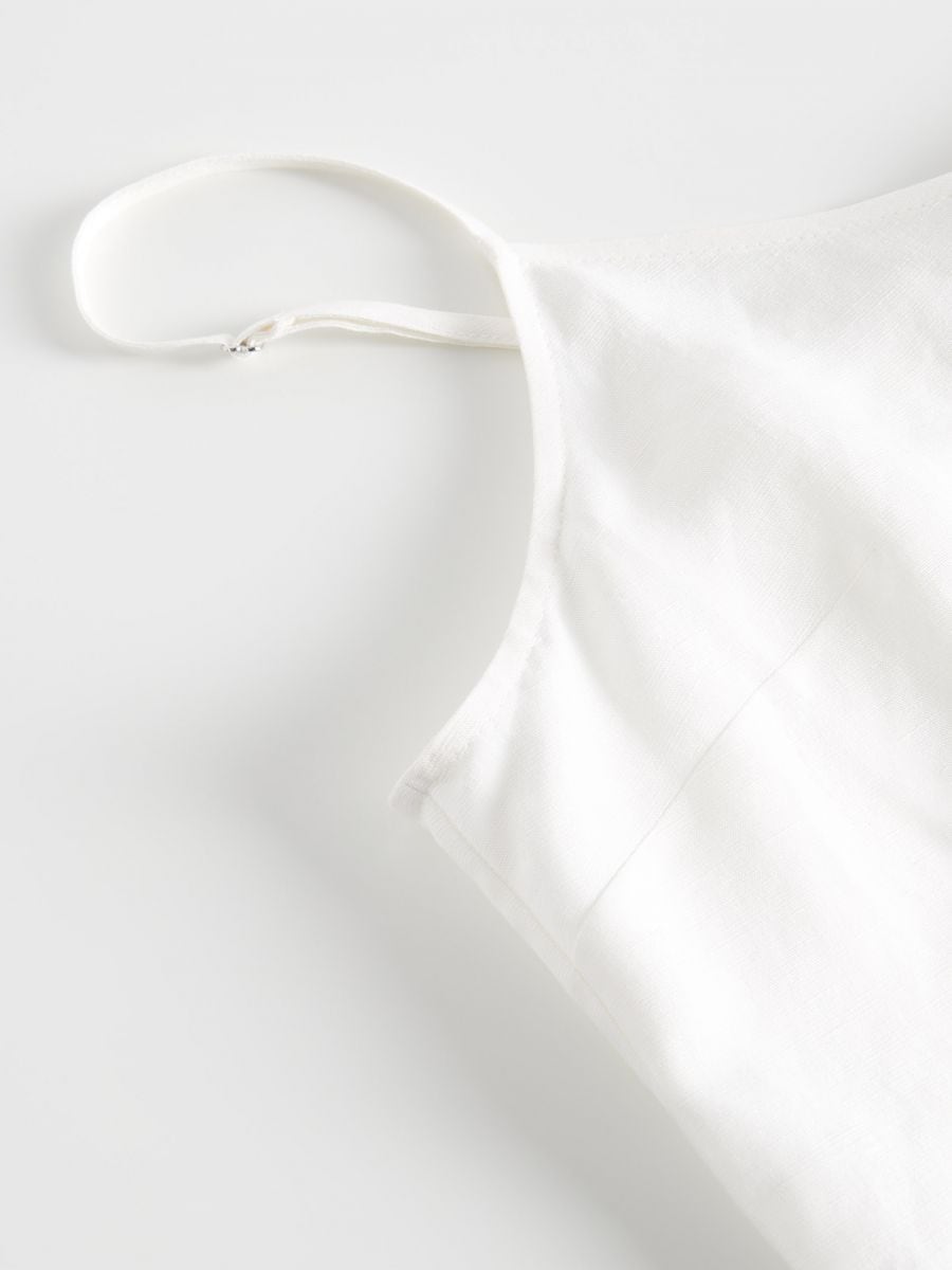 Linen blend top - white - RESERVED - 4