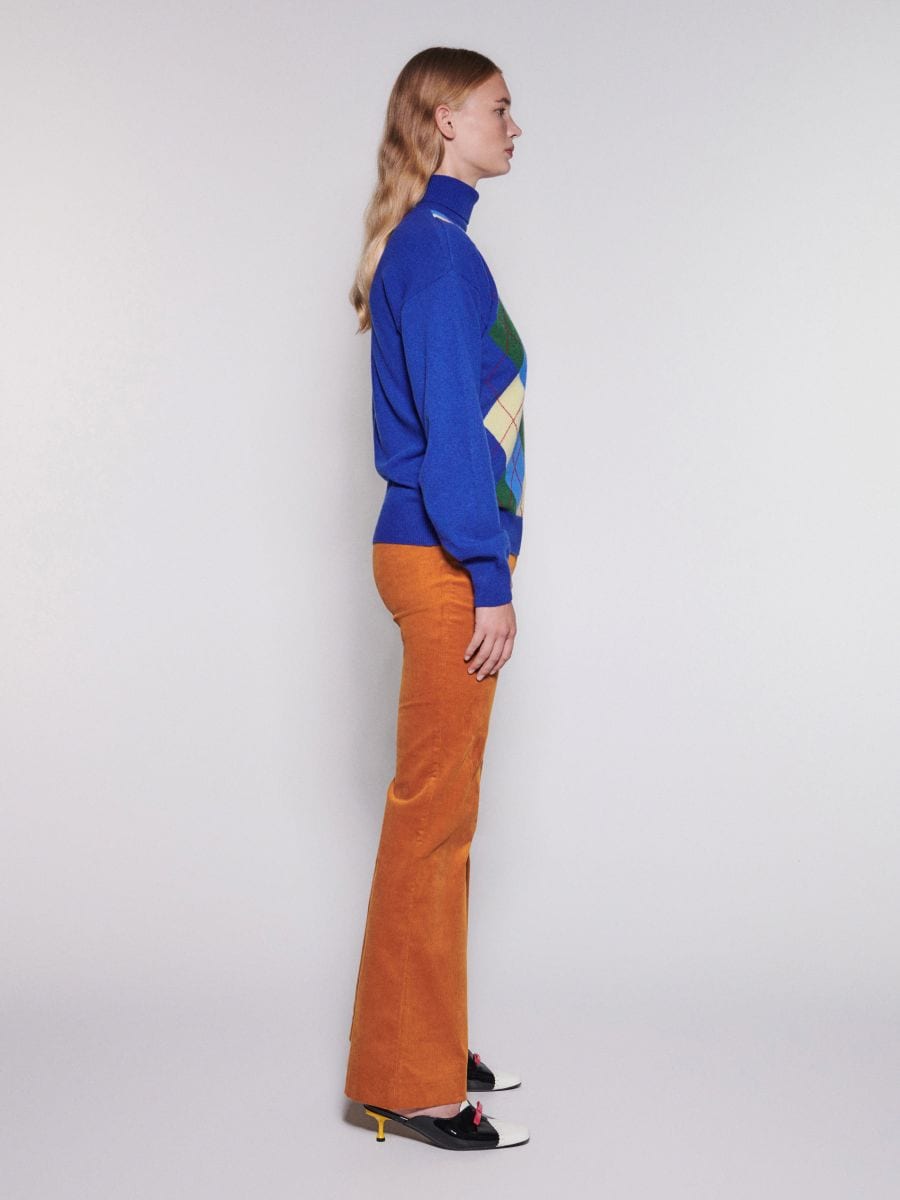 Wool rich jumper with argyle pattern - multicolor - RESERVED - 3