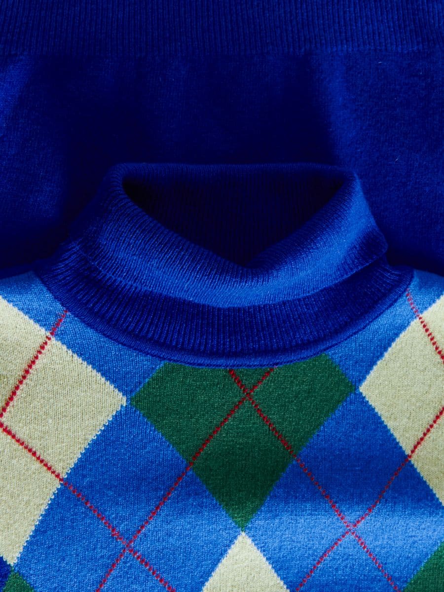 Wool rich jumper with argyle pattern - multicolor - RESERVED - 5