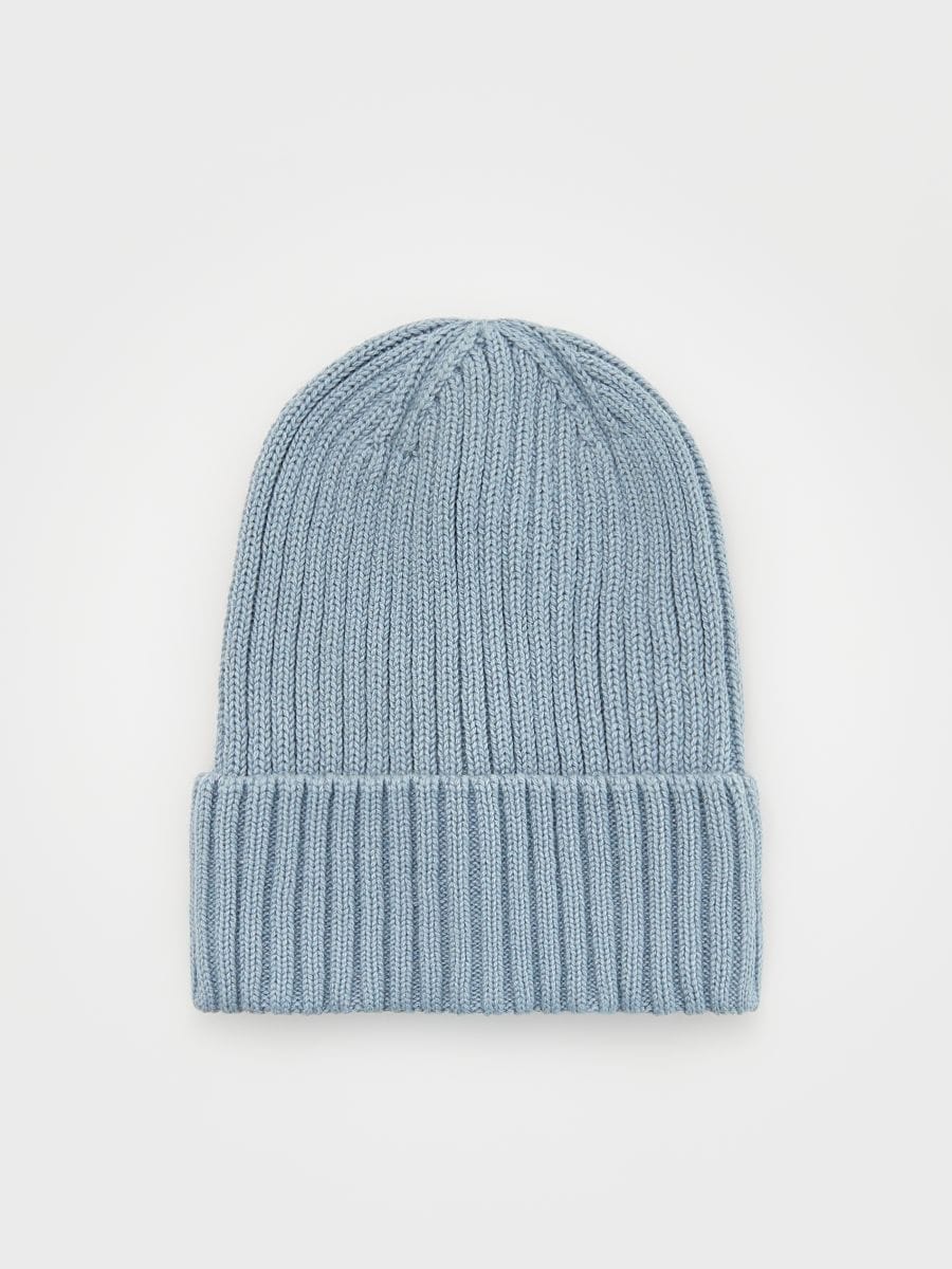 Reljeefsest kangast beanie - sinine - RESERVED