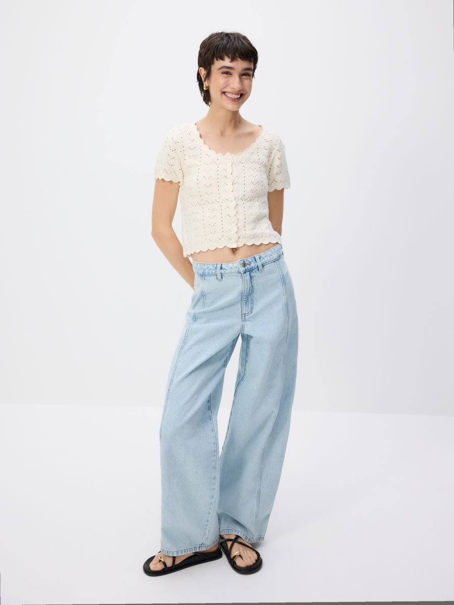 Bluse aus Baumwolle - beige - RESERVED - 2