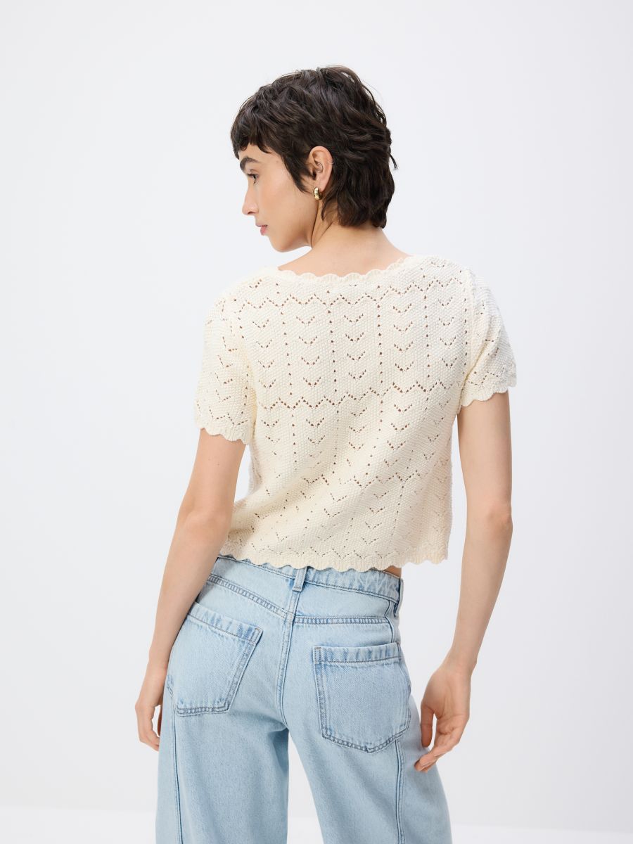 Bluse aus Baumwolle - beige - RESERVED - 4