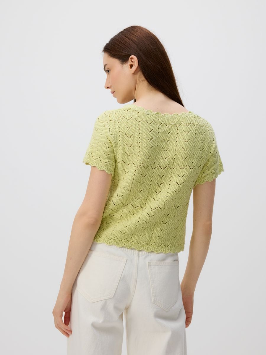 Bluse aus Baumwolle - gelbgrün - RESERVED - 4