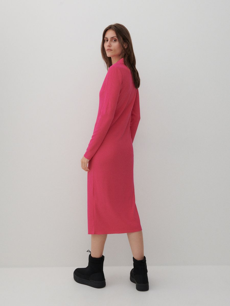 Strickkleid mit Gestreifter Struktur - fuchsie - RESERVED - 4
