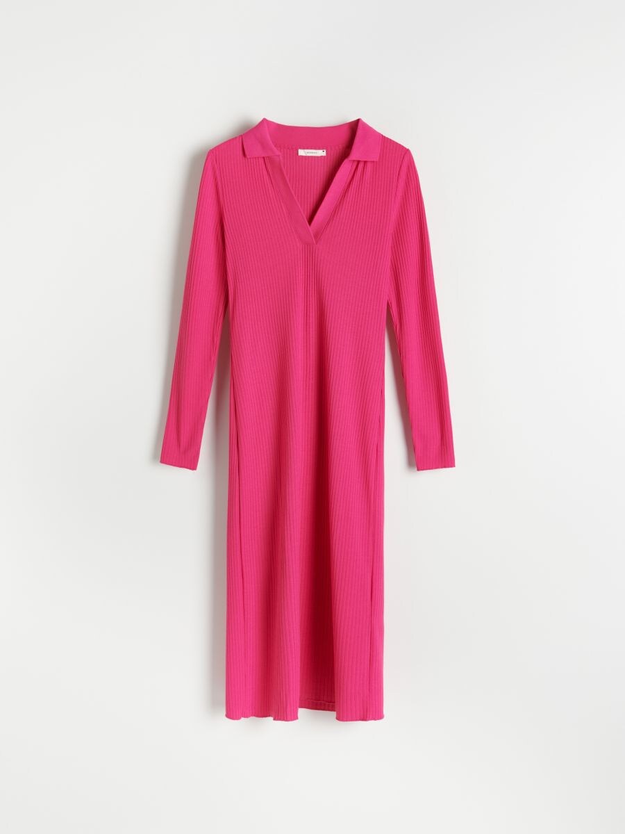 Strickkleid mit Gestreifter Struktur - fuchsie - RESERVED - 5