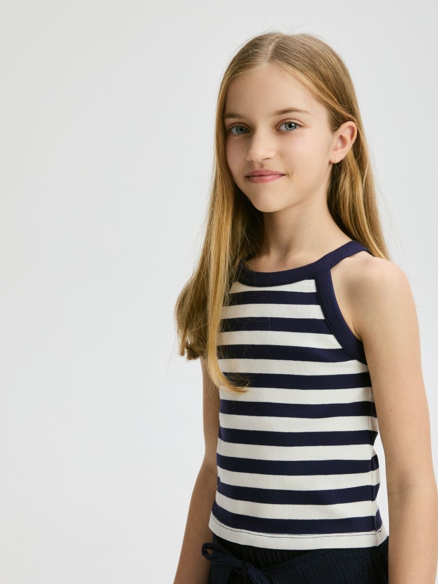 Stripe top - navy - RESERVED - 4