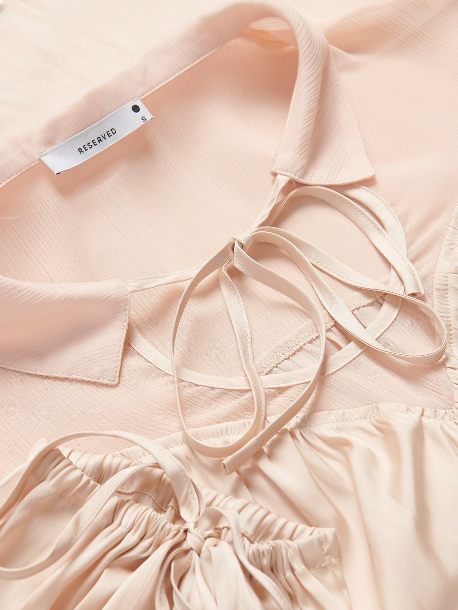 Bluse mit Puffärmeln - creme - RESERVED - 6